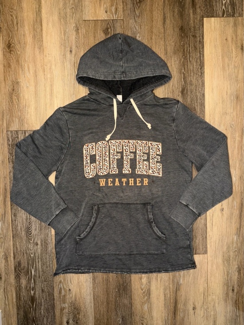 NWOT Alternative Apparel Women’s Grey Coffee Weather Graphic Hoodie